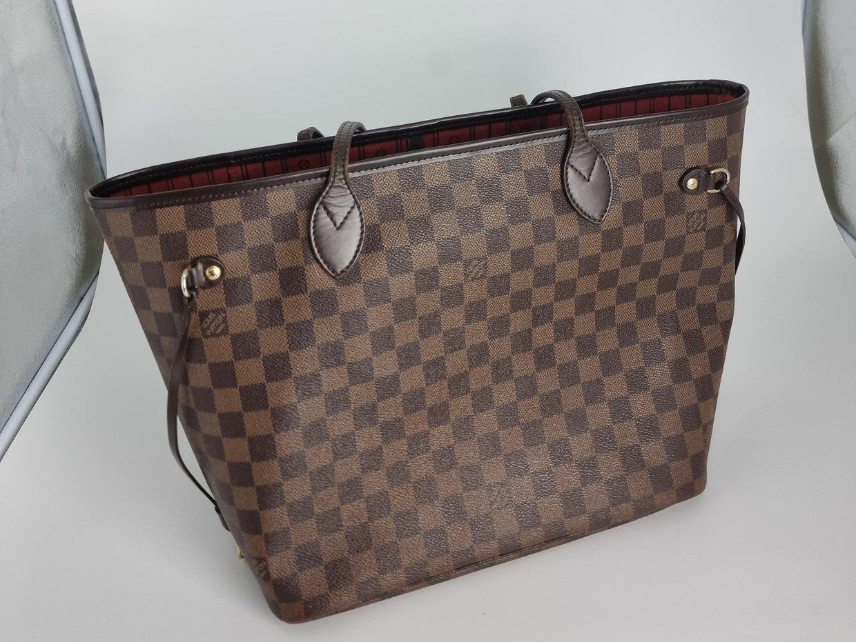 Louis Vuitton Neverfull MM Damier Ebene после замены окантовки в мастерской MYST